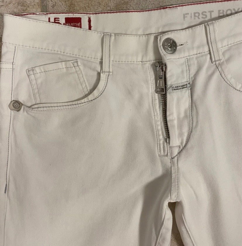 Original Marithé + François Girbaud White Jeans, low waist, Gr. M/L First Boyfriend