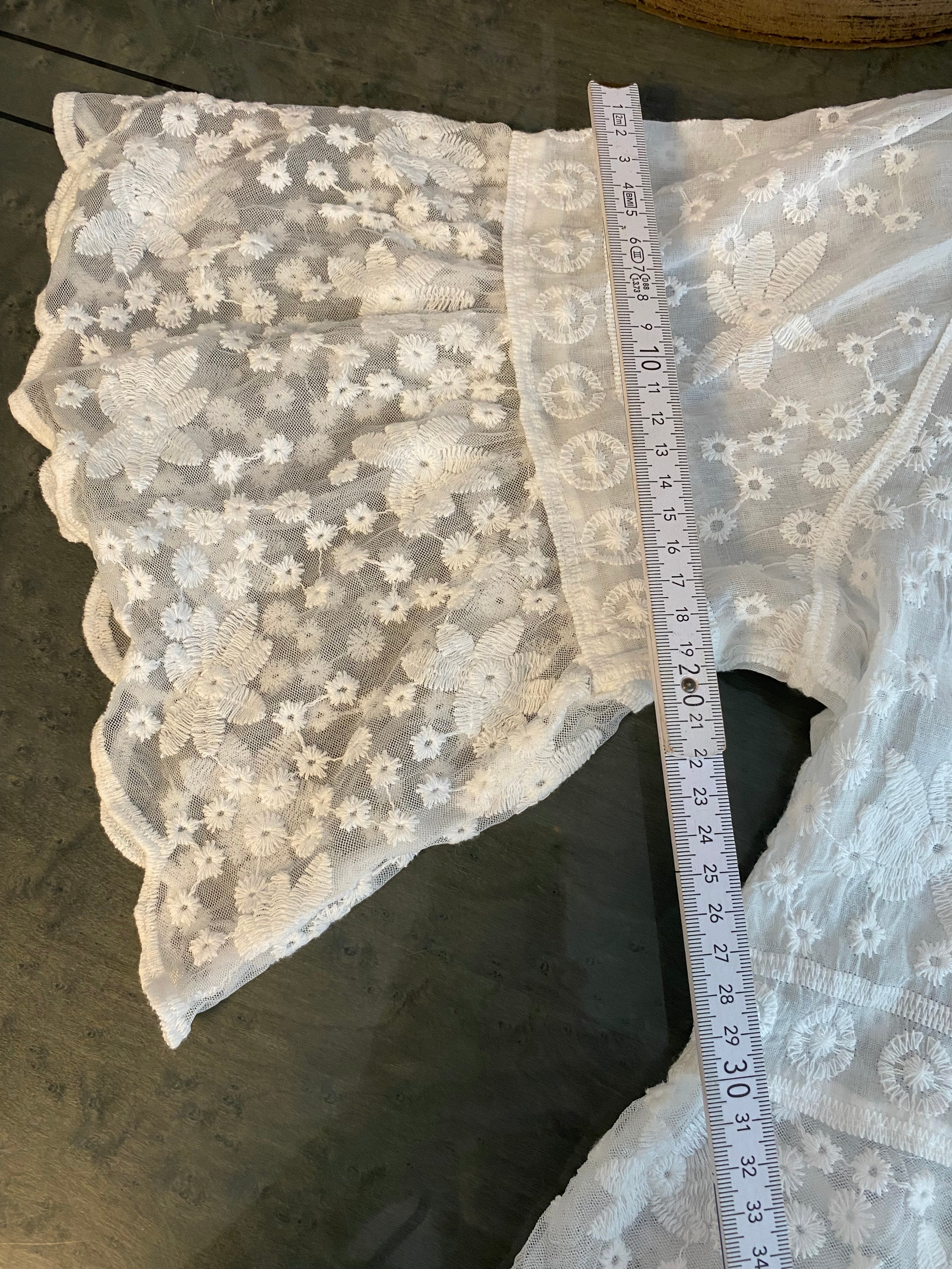 Traumhaft weite Boho-Lagenbluse, im Ibiza-Style, Gypsy-Chic in Off-White, 100% Baumwolle lockere Einheits Größe M-XXL