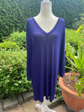 Sportliches Marc Cain Long-Shirt in leuchtendem Royalblau , V-Ausschnitt, Oversize, wie neu