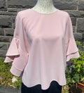 Elegante Zara Woman Bluse in Rosé mit verspielten Ärmeln – Größe XL