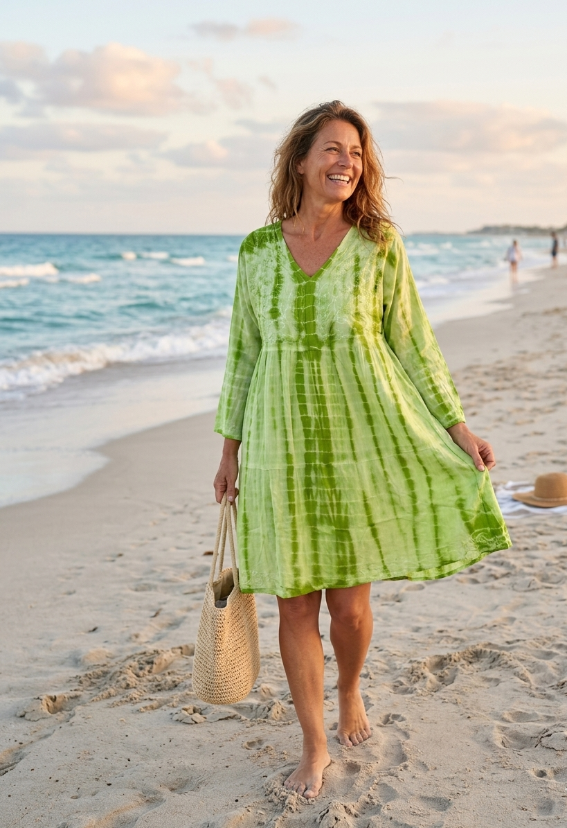 Ibiza Style, Boho-Look, luftiges Sommerkleid / Tunika, One Size (36-44)