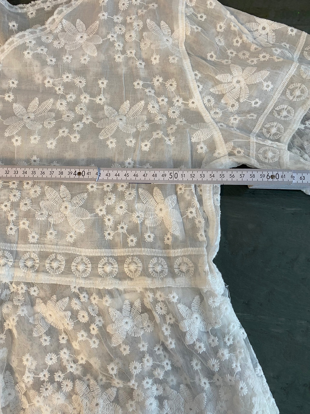 Traumhaft weite Boho-Lagenbluse, im Ibiza-Style, Gypsy-Chic in Off-White, 100% Baumwolle lockere Einheits Größe M-XXL