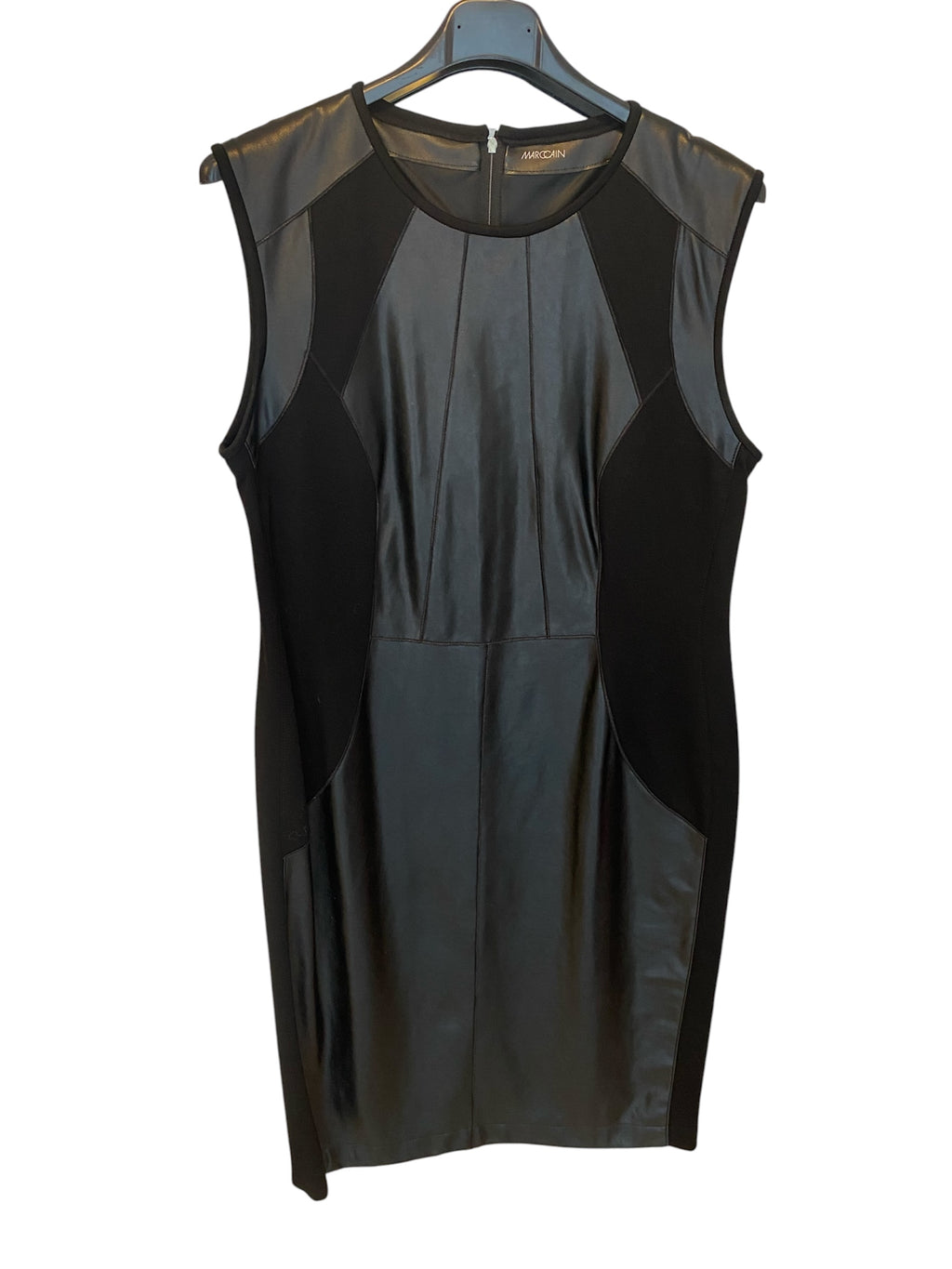 Edles MARC CAIN Kleid (mit leicht rockigem Touch) Leder-Optik & Stretch, N4 Gr. 38/40, Top Zustand- ungetragen!