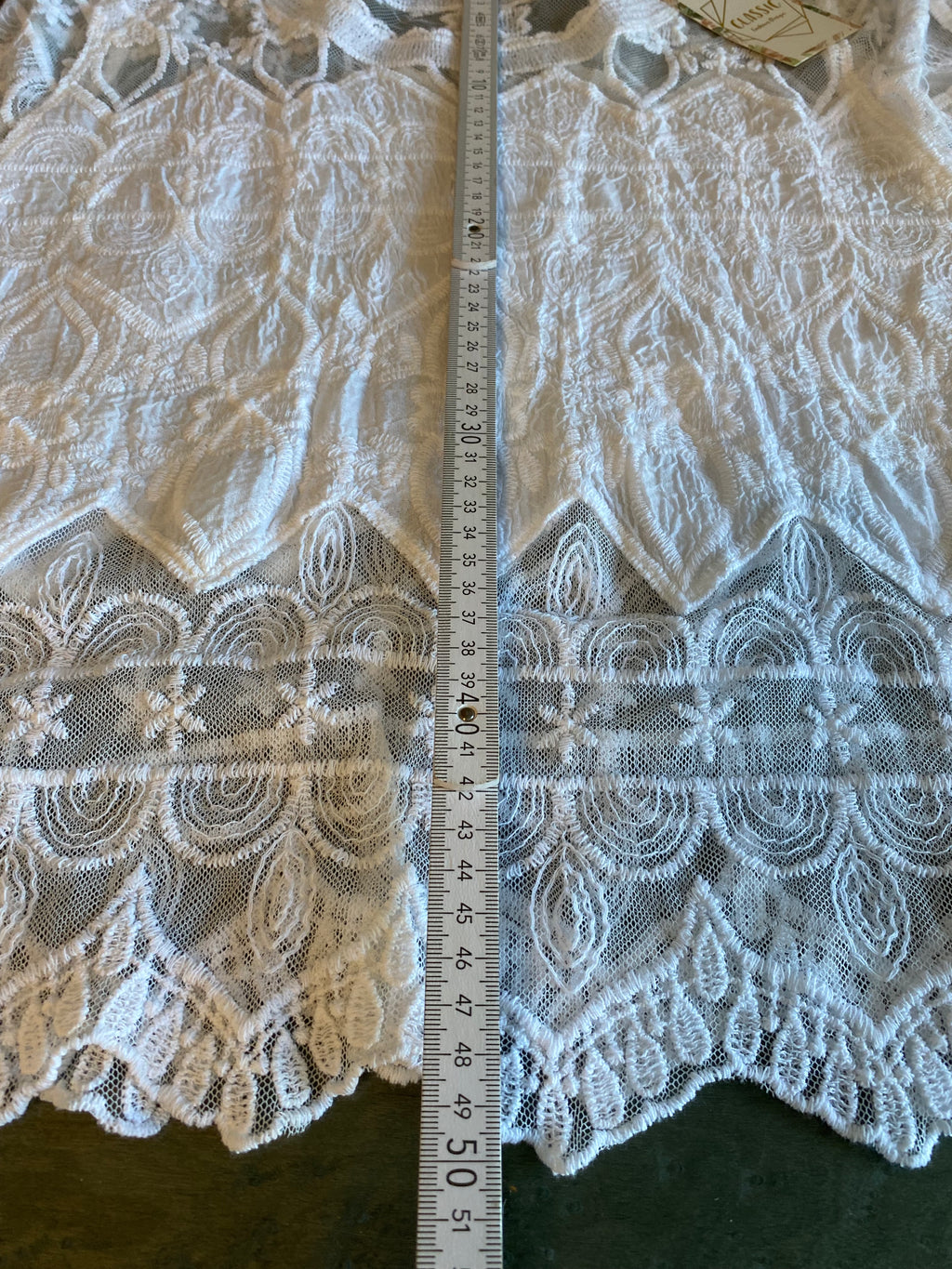 Boho-Spitzenbluse, strahlendes  Weiß, romantisch & verspielt - kleine Einheitsgröße (S/M)