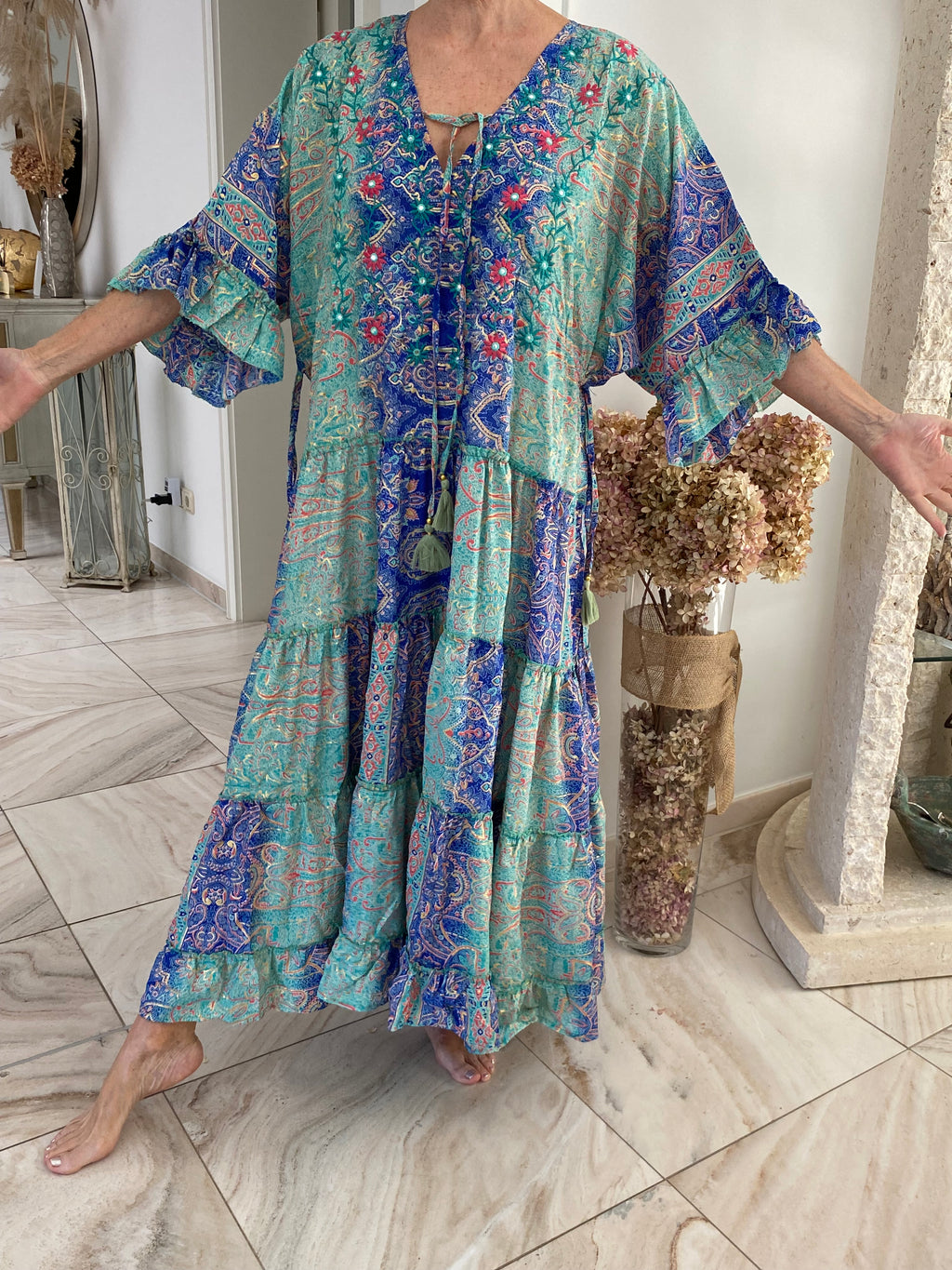 Traumhaftes Boho-Maxikleid im Ibiza-Style, One Size/ Oversize S-XXXL